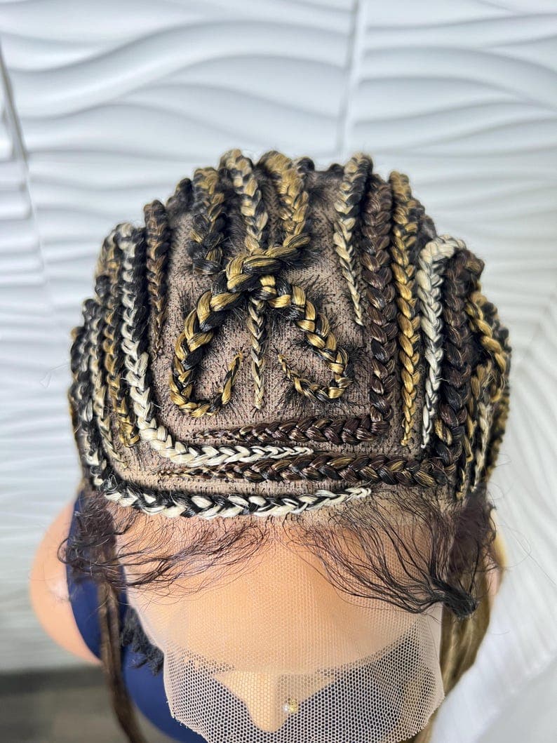 Blonde Cornrow Braided Wig: 28-30 Inch Knotless Box Braids
