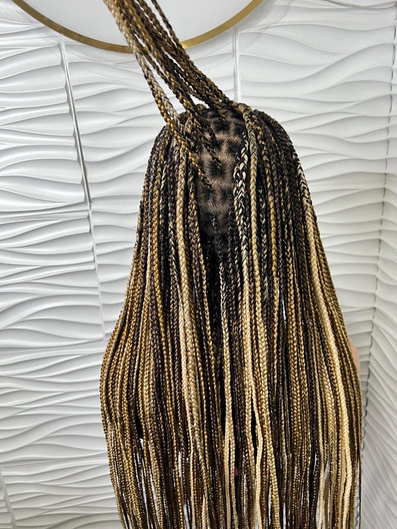 Blonde Cornrow Braided Wig: 28-30 Inch Knotless Box Braids