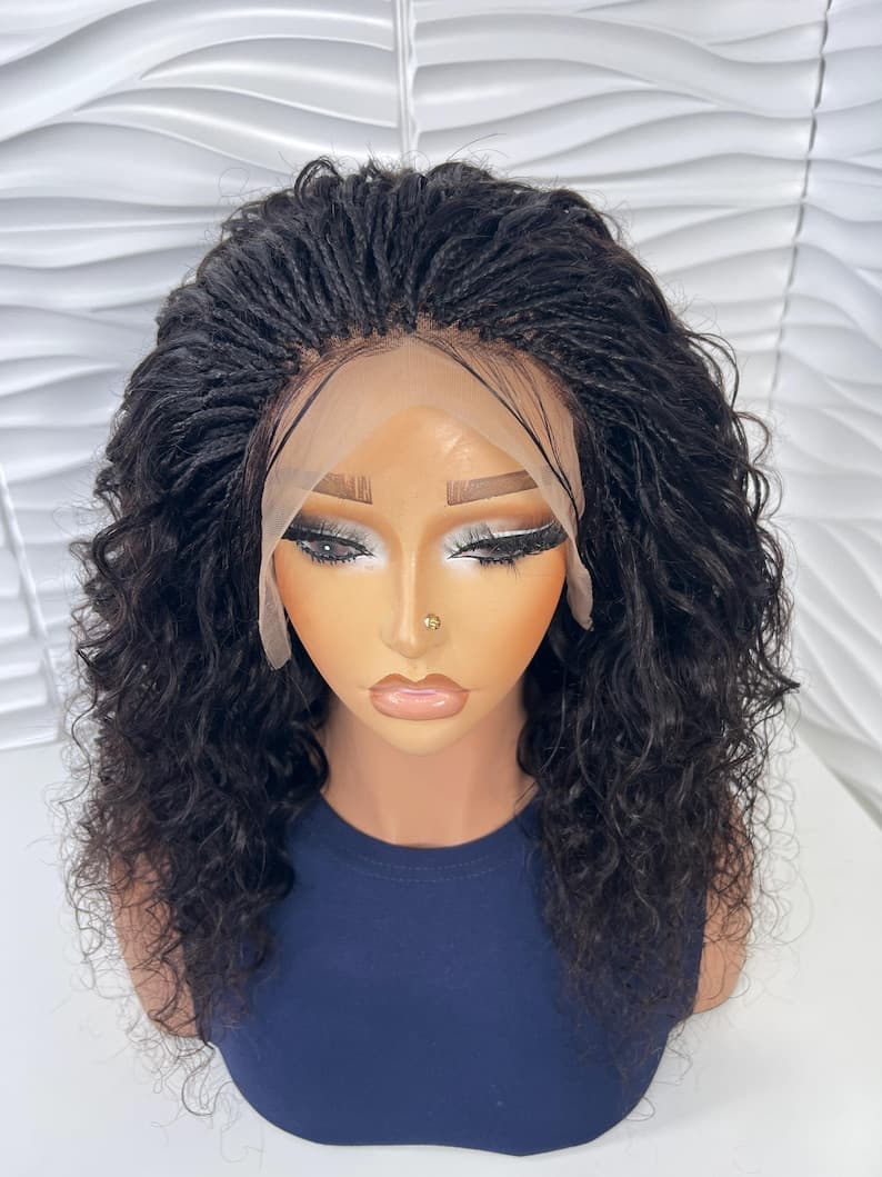 Handmade HD Lace Front Micro Box Braids Human Hair Wig