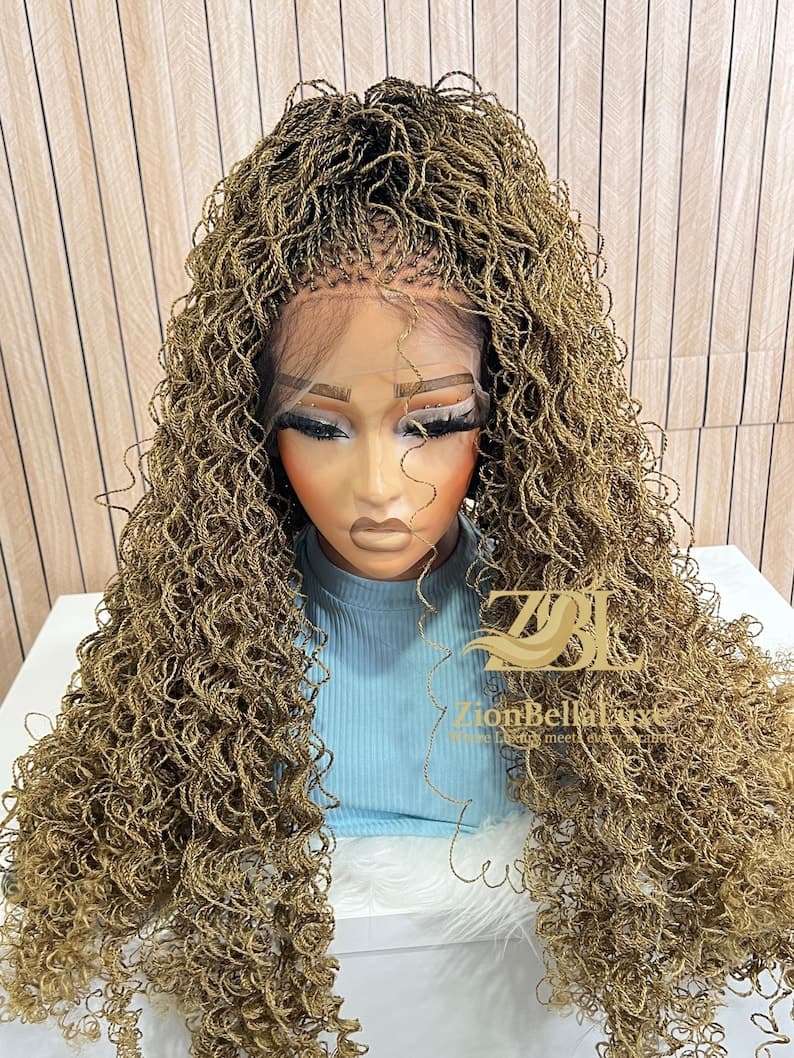 PRE-ORDER Curly Micro Twist Braided Wig, Full Lace, 30 Inches