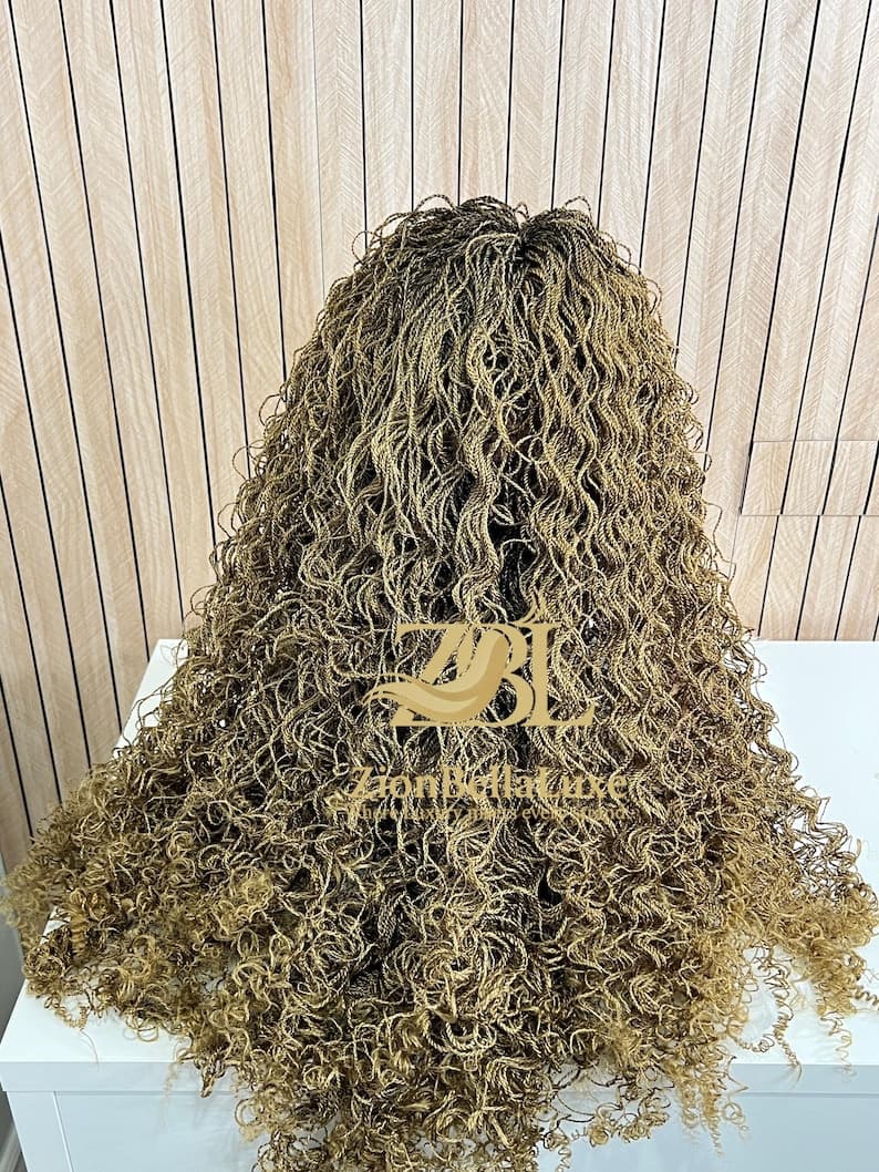 PRE-ORDER Curly Micro Twist Braided Wig, Full Lace, 30 Inches