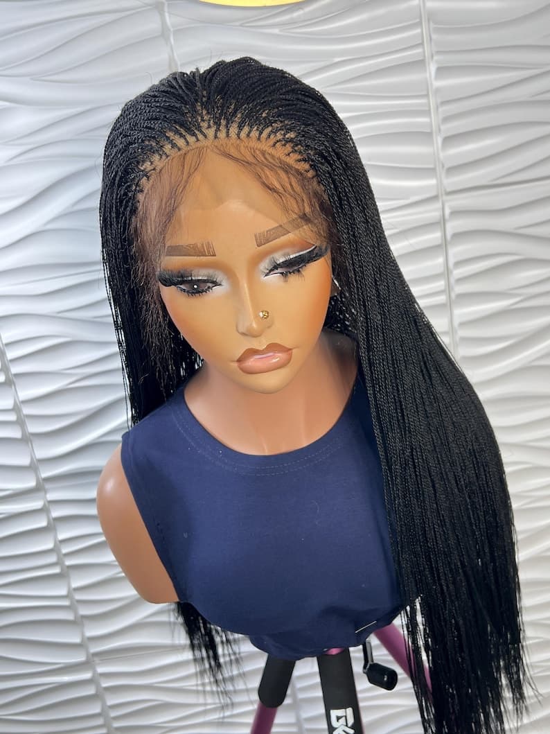 Ready to ship Micro Twist Wig, Braided Lace front Wig, Full lace braided wig, Micro Million braids, Nano twist, Wigs For Black Women.