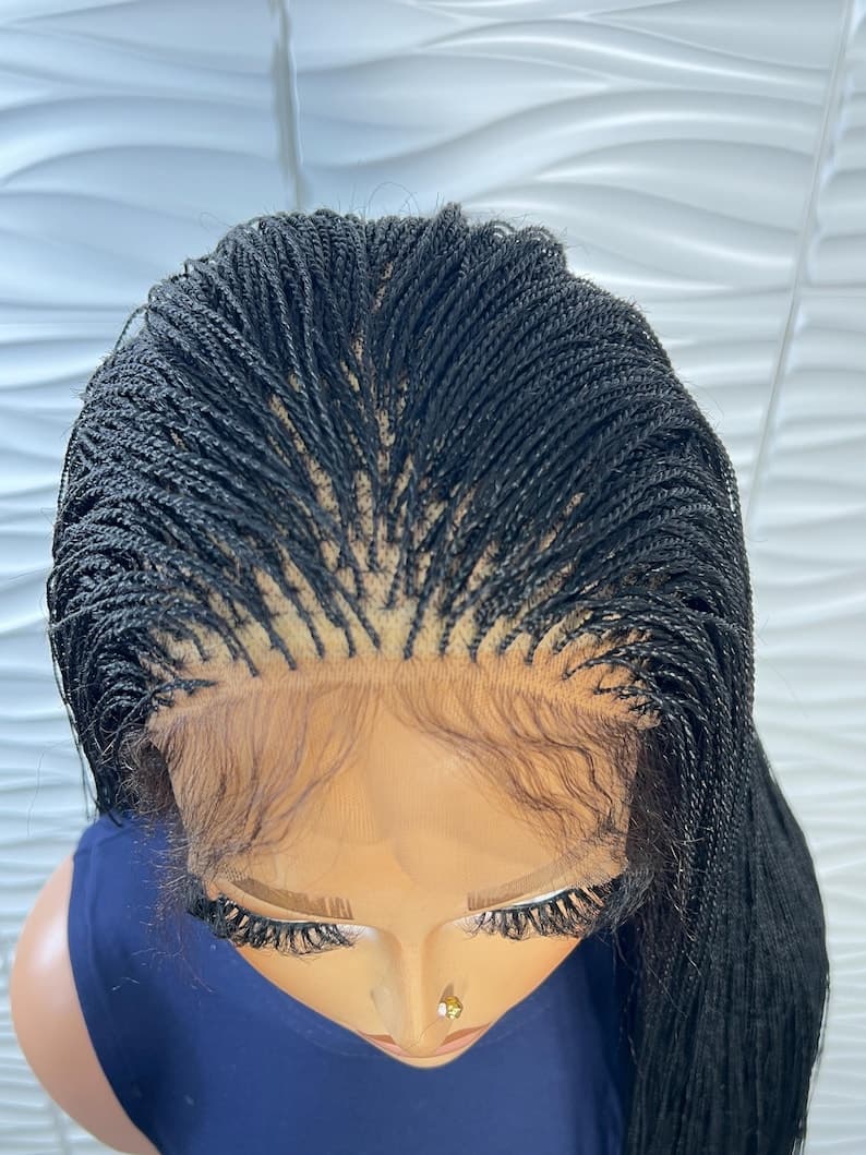 Ready to ship Micro Twist Wig, Braided Lace front Wig, Full lace braided wig, Micro Million braids, Nano twist, Wigs For Black Women.