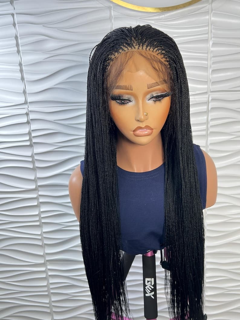Ready to ship Micro Twist Wig, Braided Lace front Wig, Full lace braided wig, Micro Million braids, Nano twist, Wigs For Black Women.