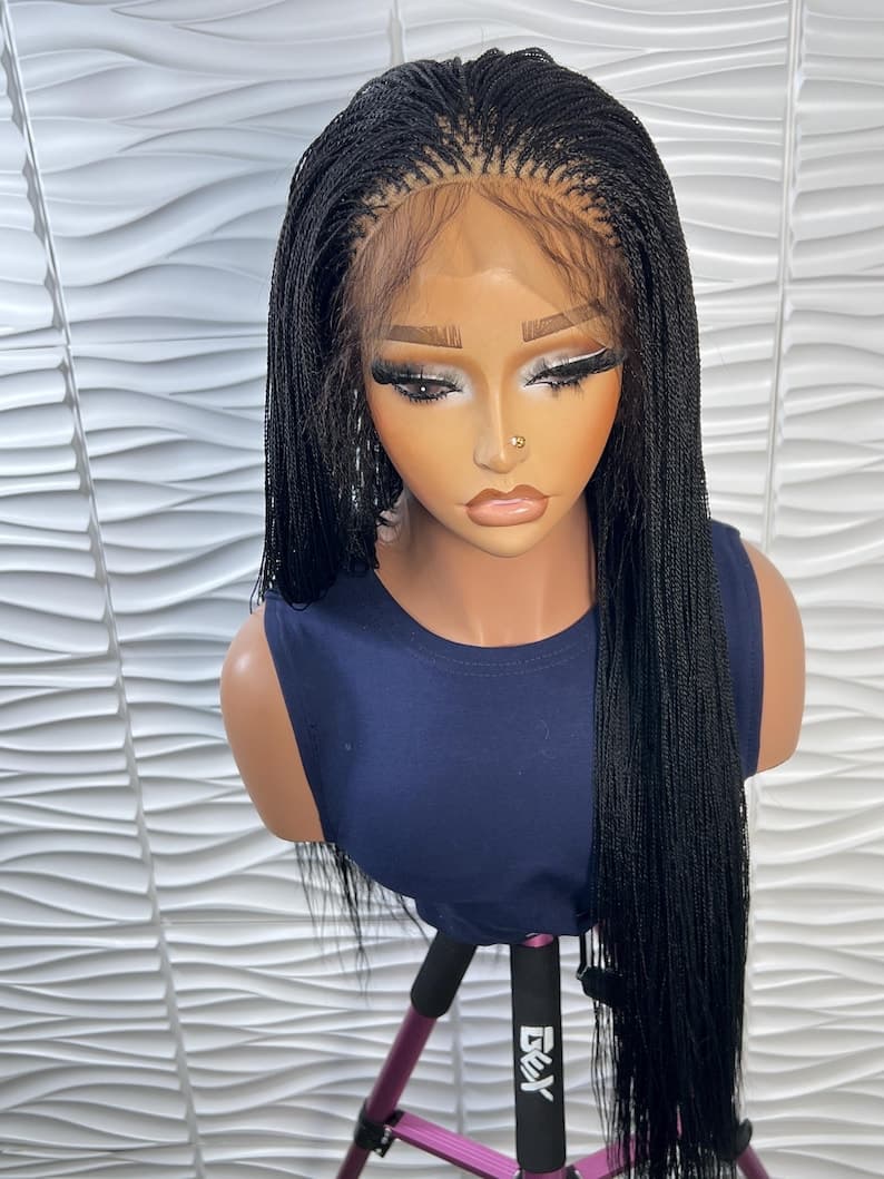 Ready to ship Braided Wig, Blonde Micro Twist, Micro Braids, Full lace braided wig, Million braids, Nano twist, Wigs For Black Women.