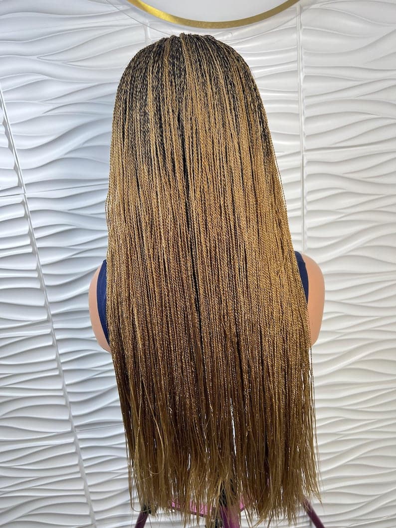 Ready to ship Braided Wig, Blonde Micro Twist, Micro Braids, Full lace braided wig, Million braids, Nano twist, Wigs For Black Women.