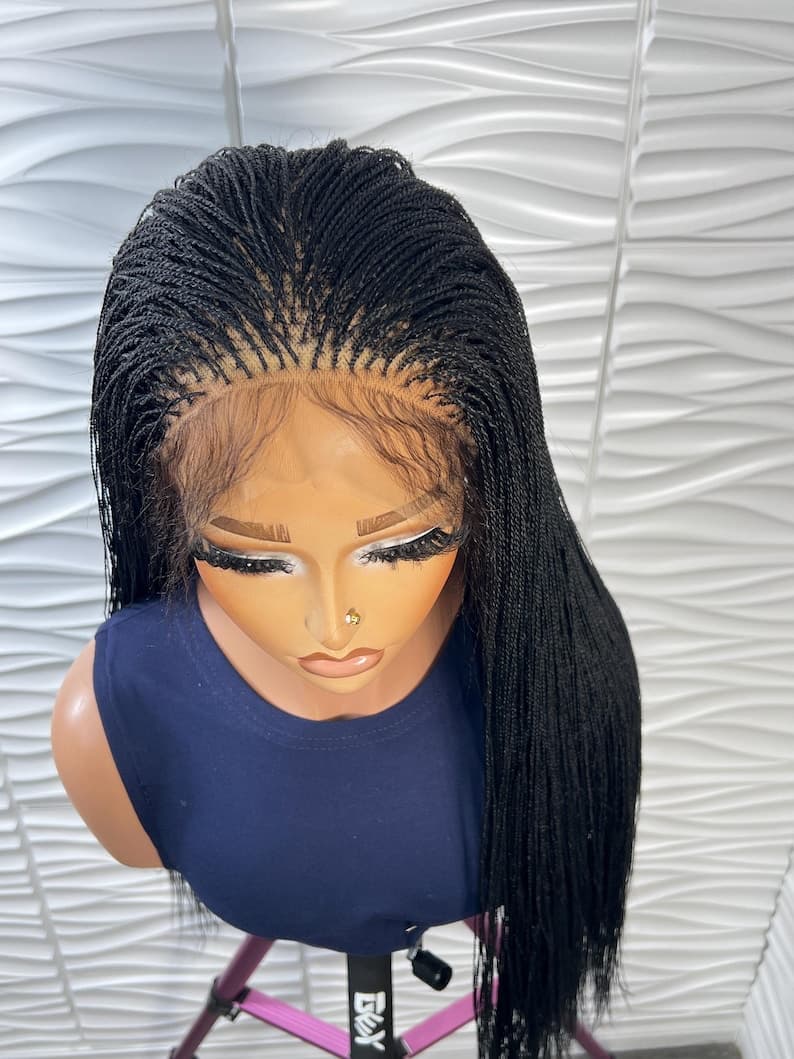 Ready to ship Braided Wig, Blonde Micro Twist, Micro Braids, Full lace braided wig, Million braids, Nano twist, Wigs For Black Women.