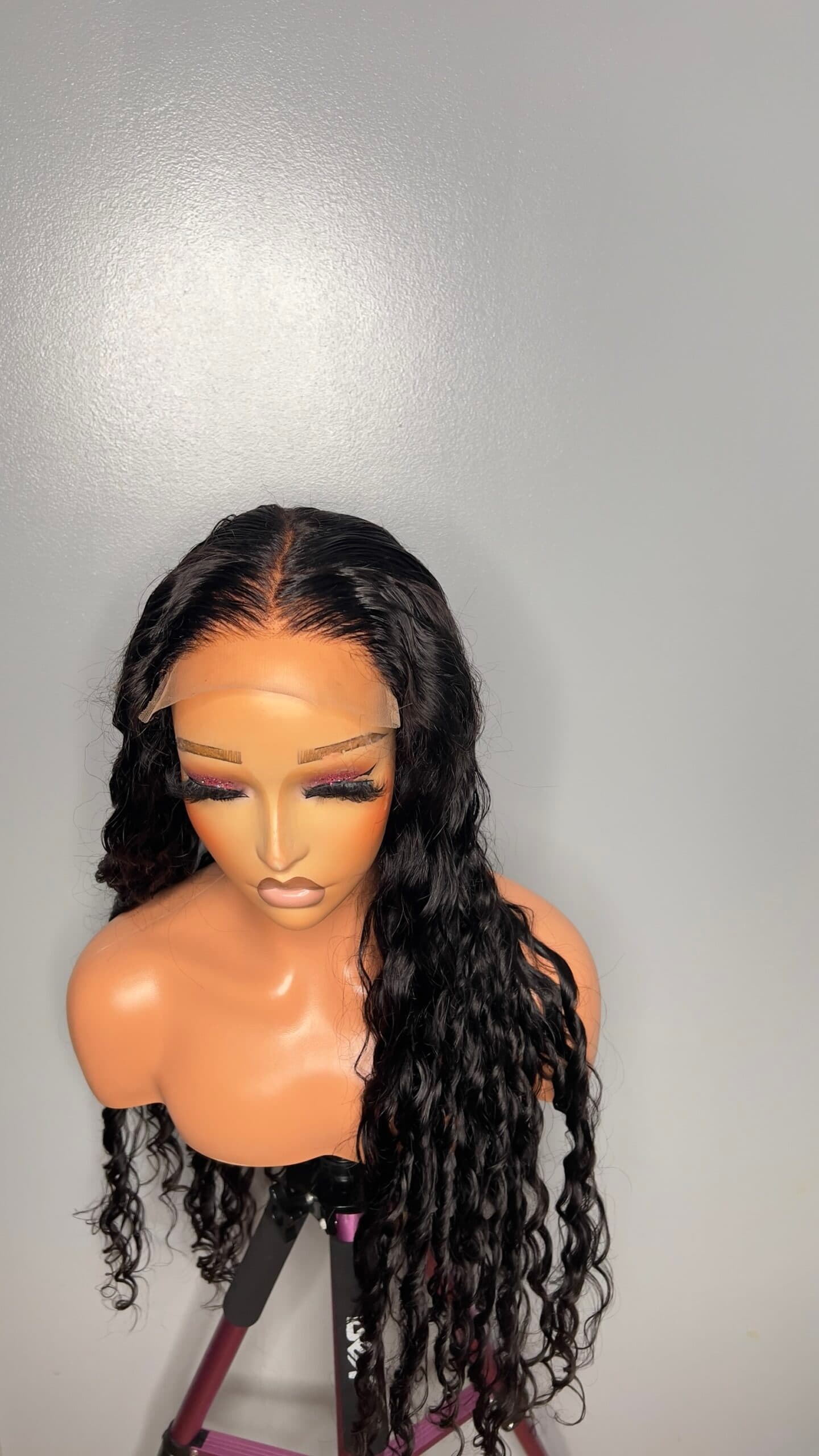 Shay Unit: 32” Deep Wave Virgin Hair Wig: 5*5 Lace Closure, Natural Black