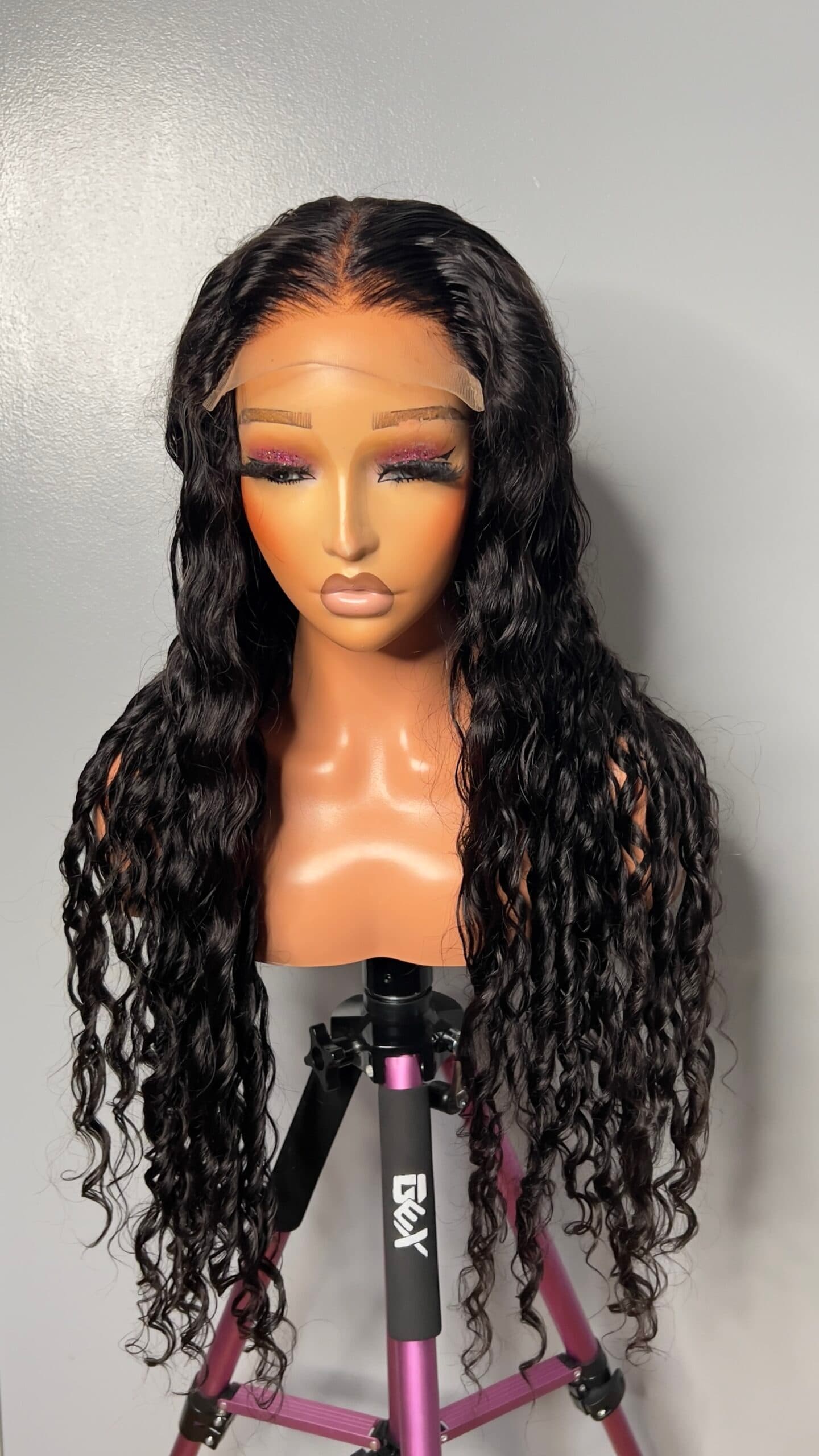 Shay Unit: 32” Deep Wave Virgin Hair Wig: 5*5 Lace Closure, Natural Black