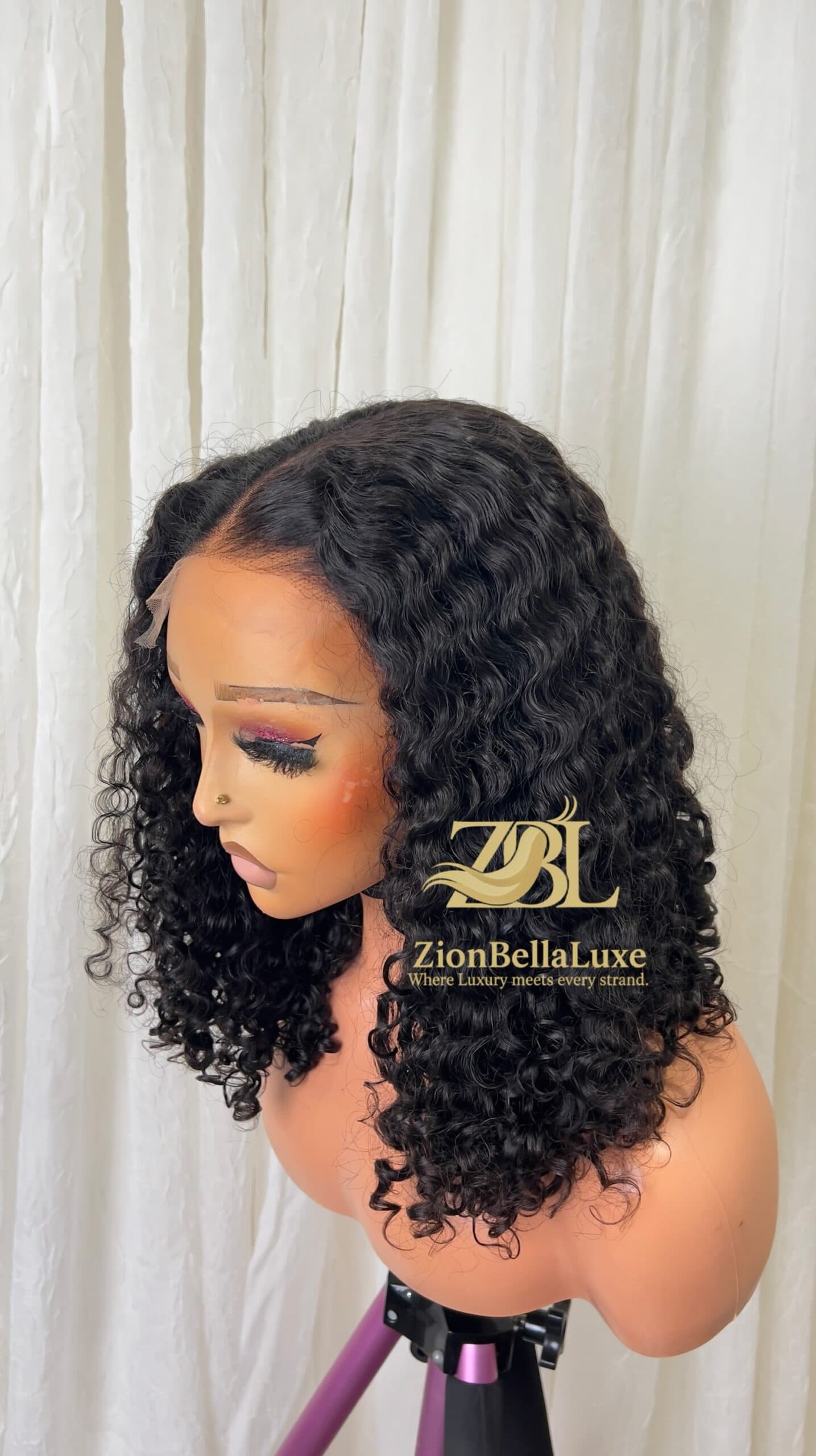 Tumi Curls: Natural black Burmese Curls with 5*5 HD Lace 16 inches