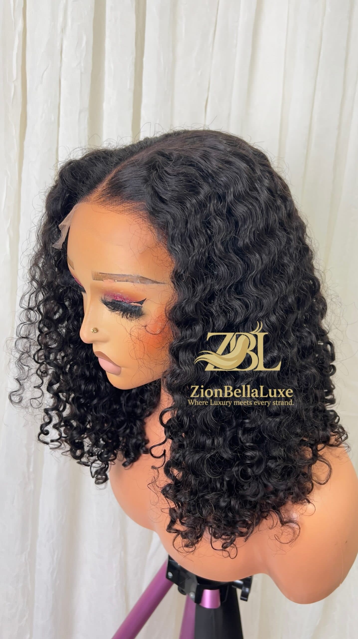 Tumi Curls: Natural black Burmese Curls with 5*5 HD Lace 16 inches