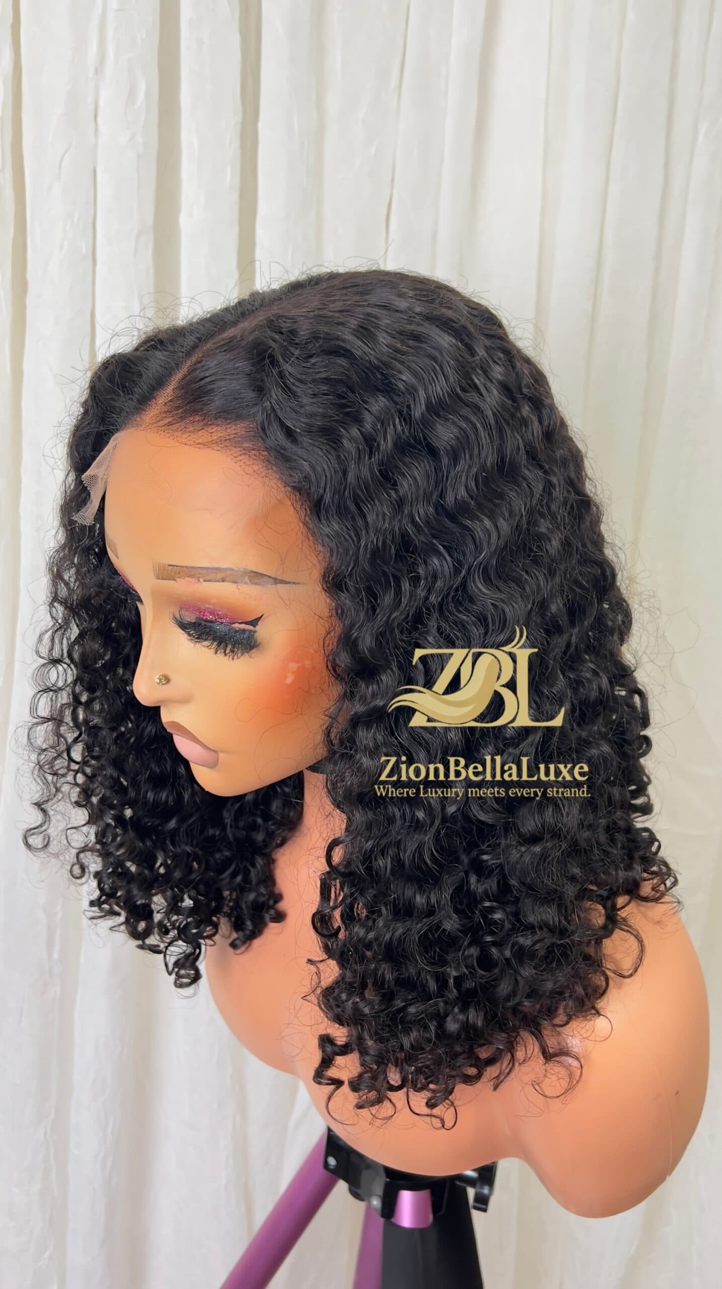 Tumi Curls: Natural black Burmese Curls with 5*5 HD Lace 16 inches