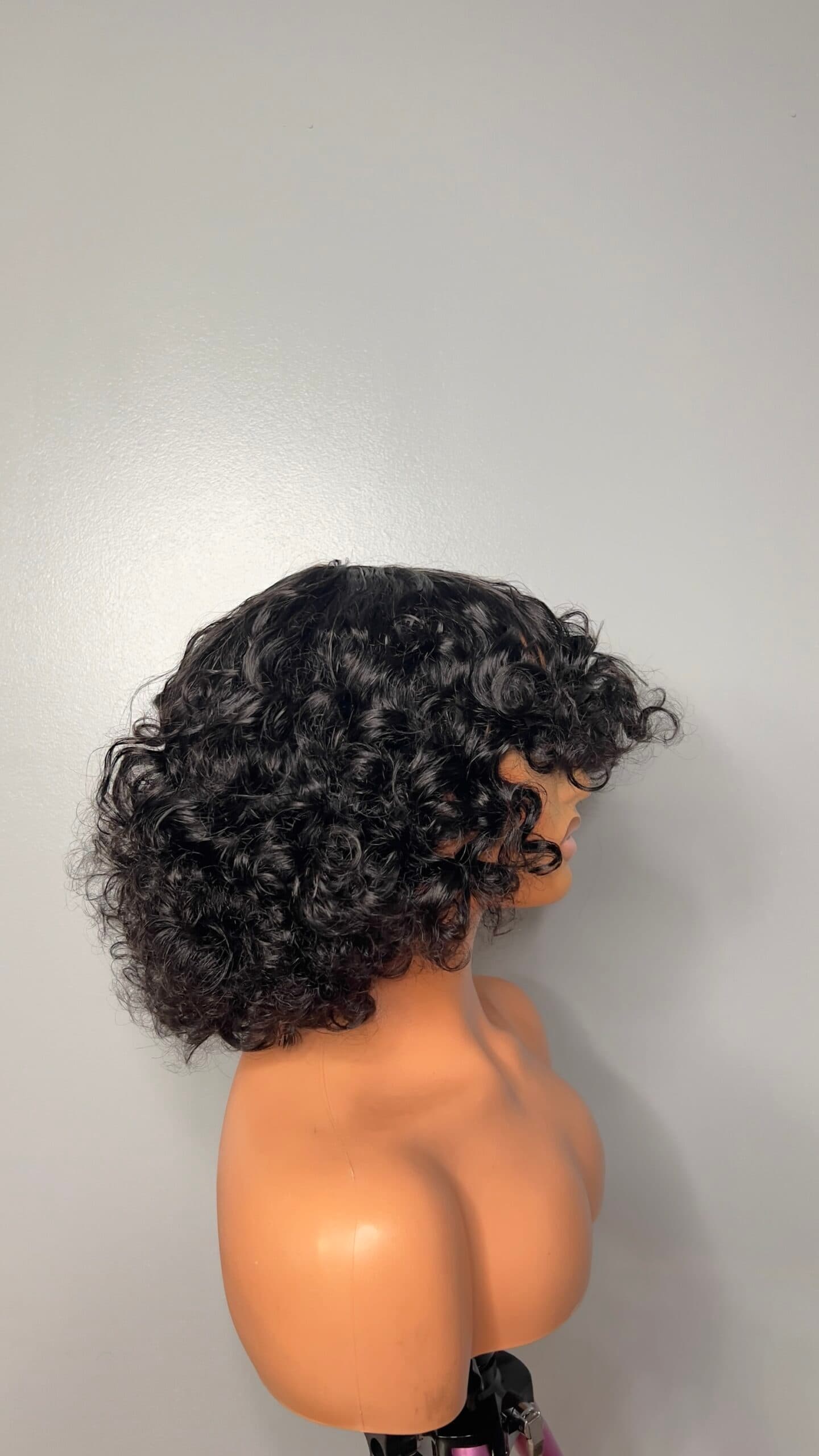Rose Unit: Curly Hair, Wigs With Bang, Rose curly, Black Wig, Glueless Wig.