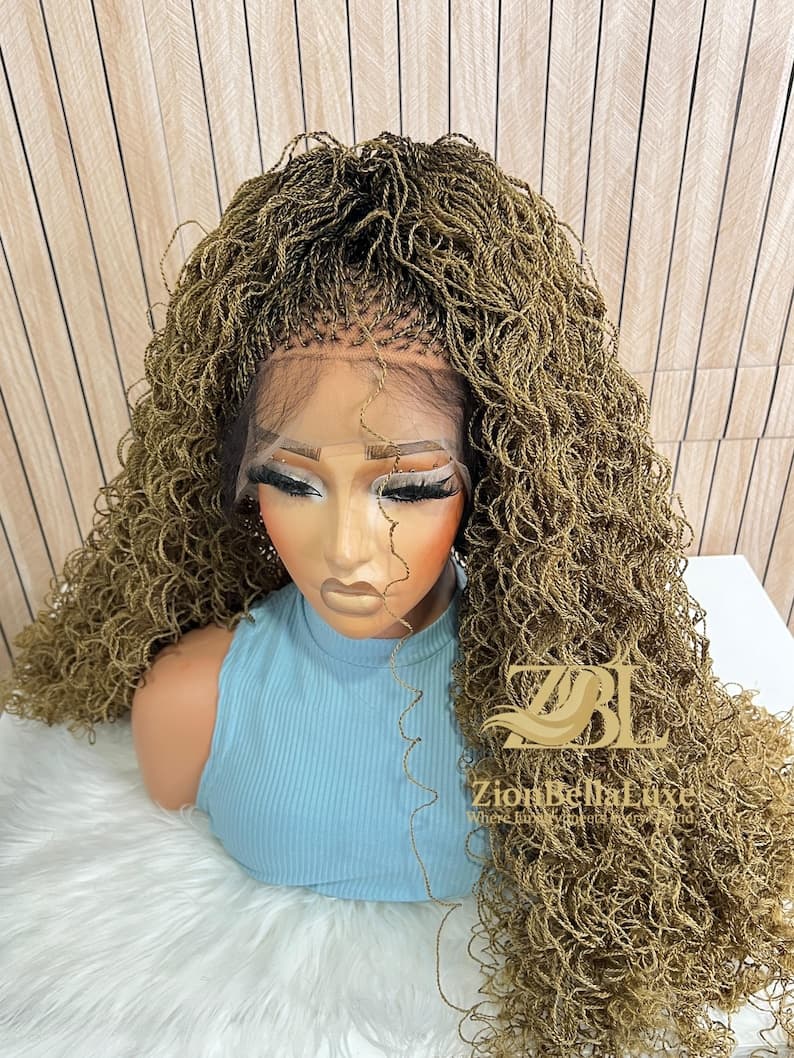 PRE-ORDER Curly Micro Twist Braided Wig, Full Lace, 30 Inches