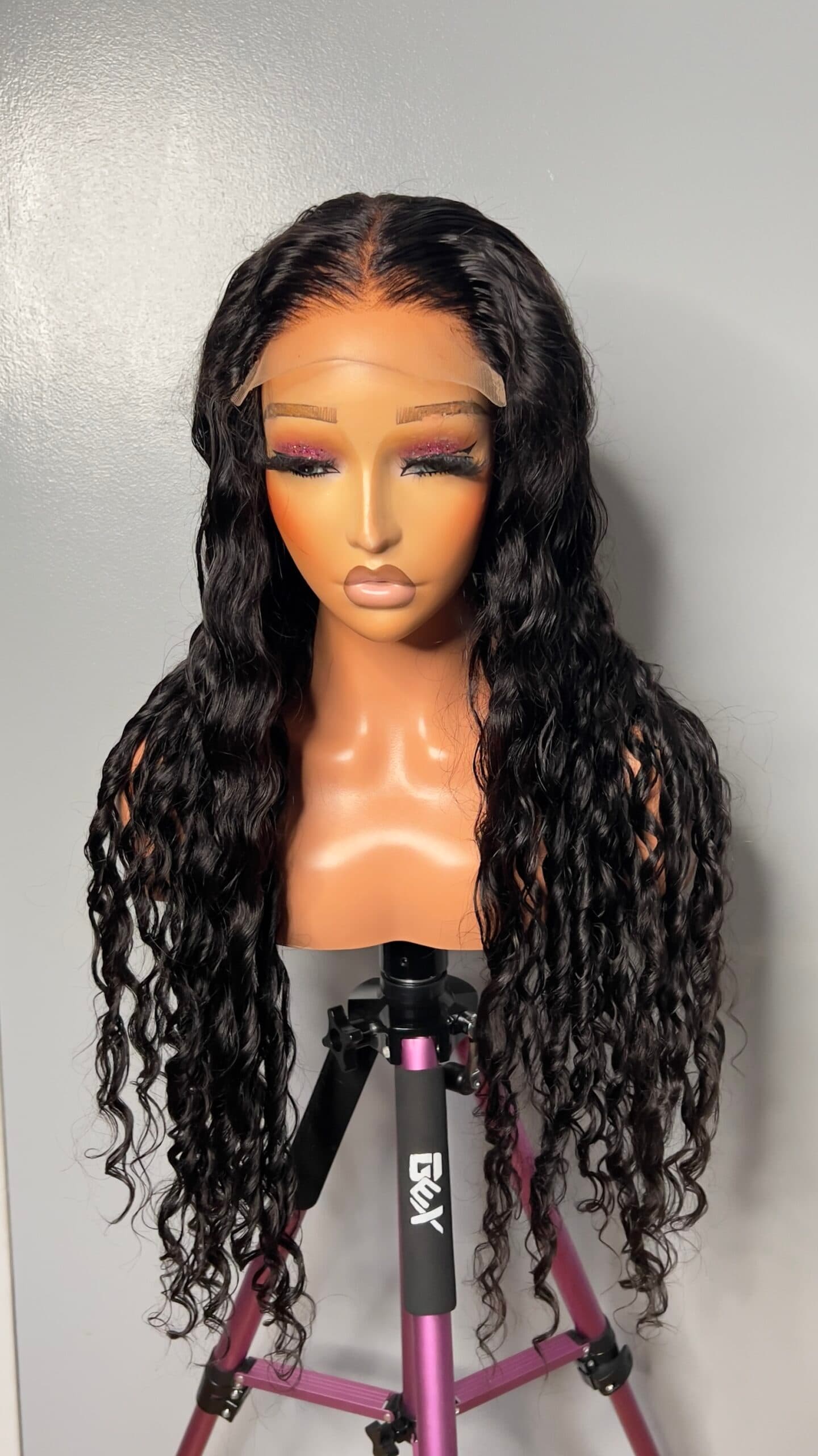 Shay Unit: 32” Deep Wave Virgin Hair Wig: 5*5 Lace Closure, Natural Black